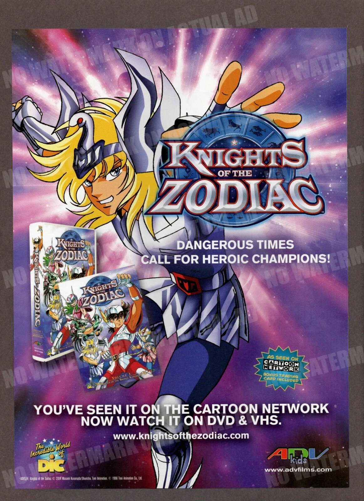 Knights of the Zodiac ADV Films Print Magazine Ad Anime