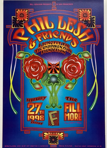 Mint Phil Lesh Fillmore Poster F317 2/27/1998 Randy Tuten