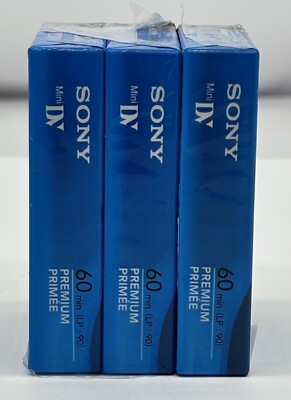 Lot 3 Sony DVC MiniDV 60 Min Camcorder Video Cassette Tapes NEW Sealed Mini DV