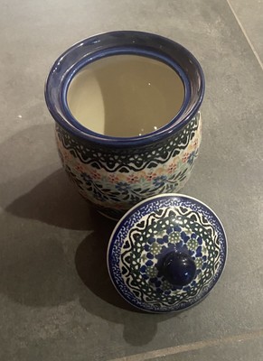 Hand Made Polish Artystyczna 59-700 Bole Biscuit Jar Canister 4.5 W X 5 H Inches