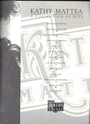 Kathy Mattea A Collection Of Hits Music Book Guitar Vocal Piano Tab