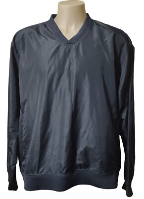 Acuity Windbreaker Men's XL Golf Pullover  V-Neck Lightweight Pockets Navy Blue