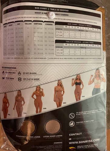 sonryse 086 faja body short con brassier post liposuccion