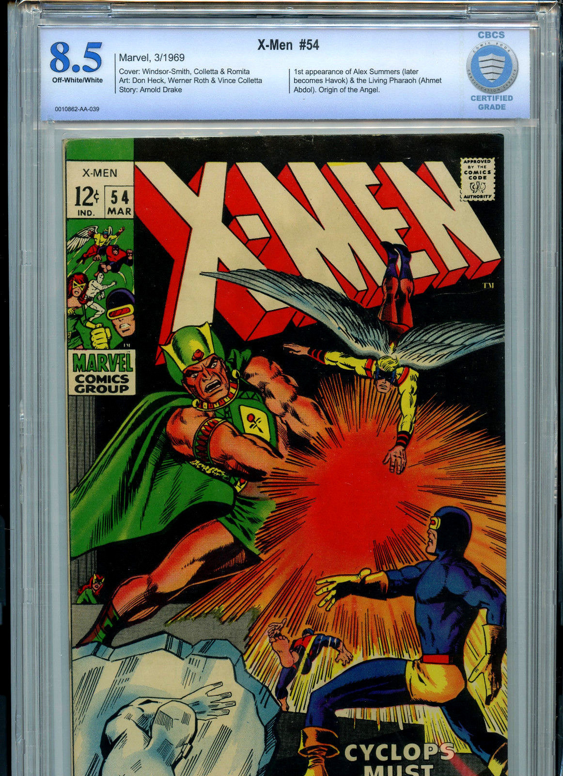 X-Men #54 CBCS 8.5 VF+ 1969 Silver Age Marvel Comics 1st