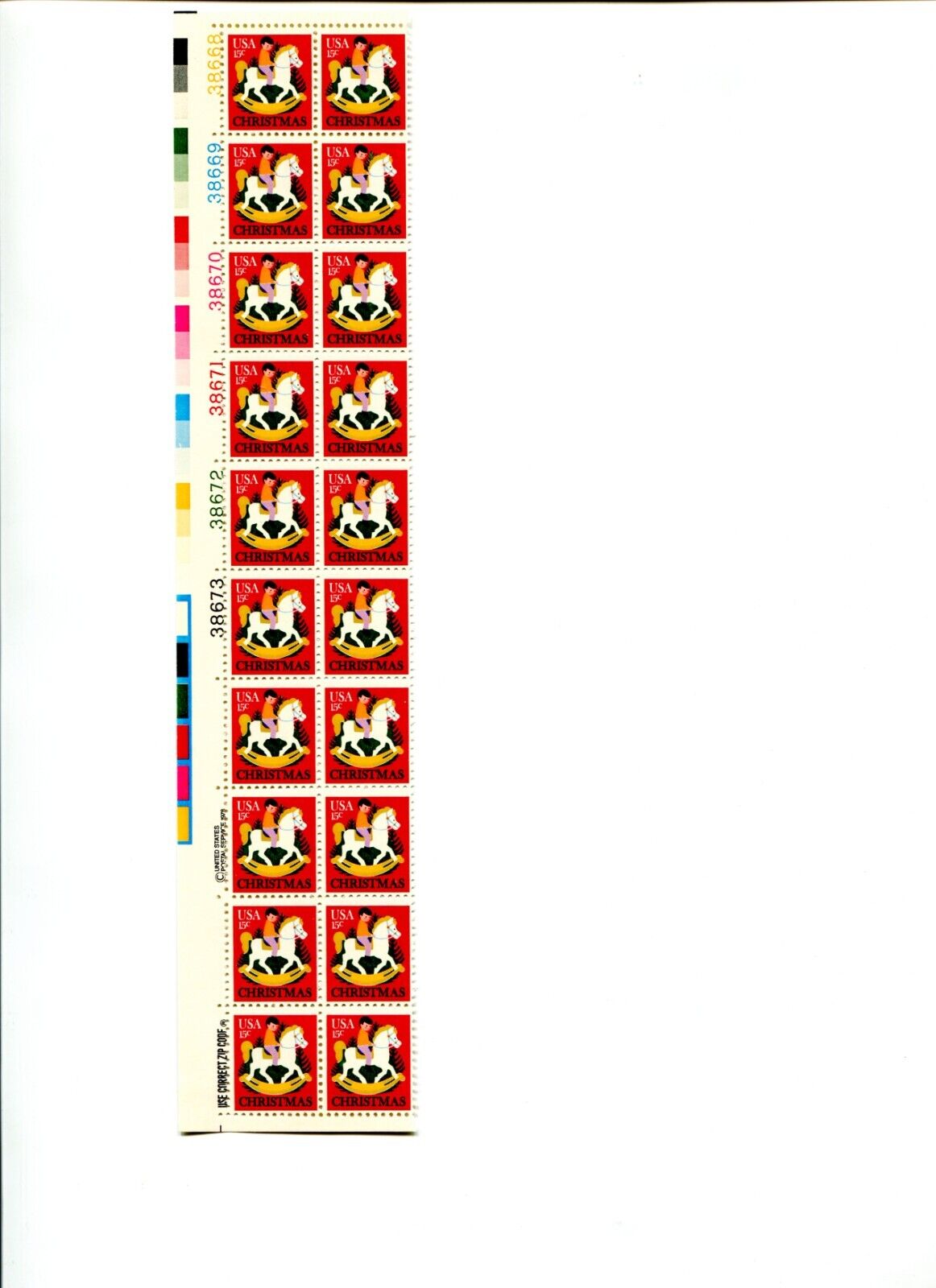 US #1769 1978 15c Plate Block 20 Rocking Hobby Horse US #1769 1978 15c Plate Block 20 Rocking Hobby Horse