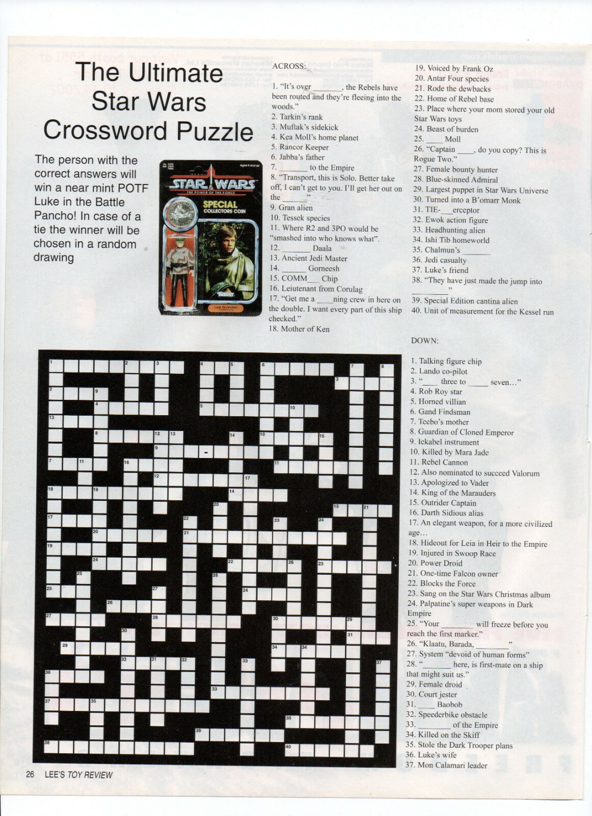The ultimate star wars crossword puzzle - vintage 2002 toys print ad | ebay