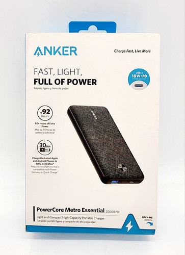 新品 Anker PowerCore Essential 20000 Anker PowerCore Metro Essential 20000mAh 20W PD - USB-A USB