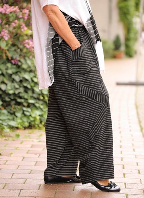 PRISA PRISA - BALLONIGE LAGENLOOK HOSE GR 42 44 46 48 50 - SCHWARZ STREIFEN