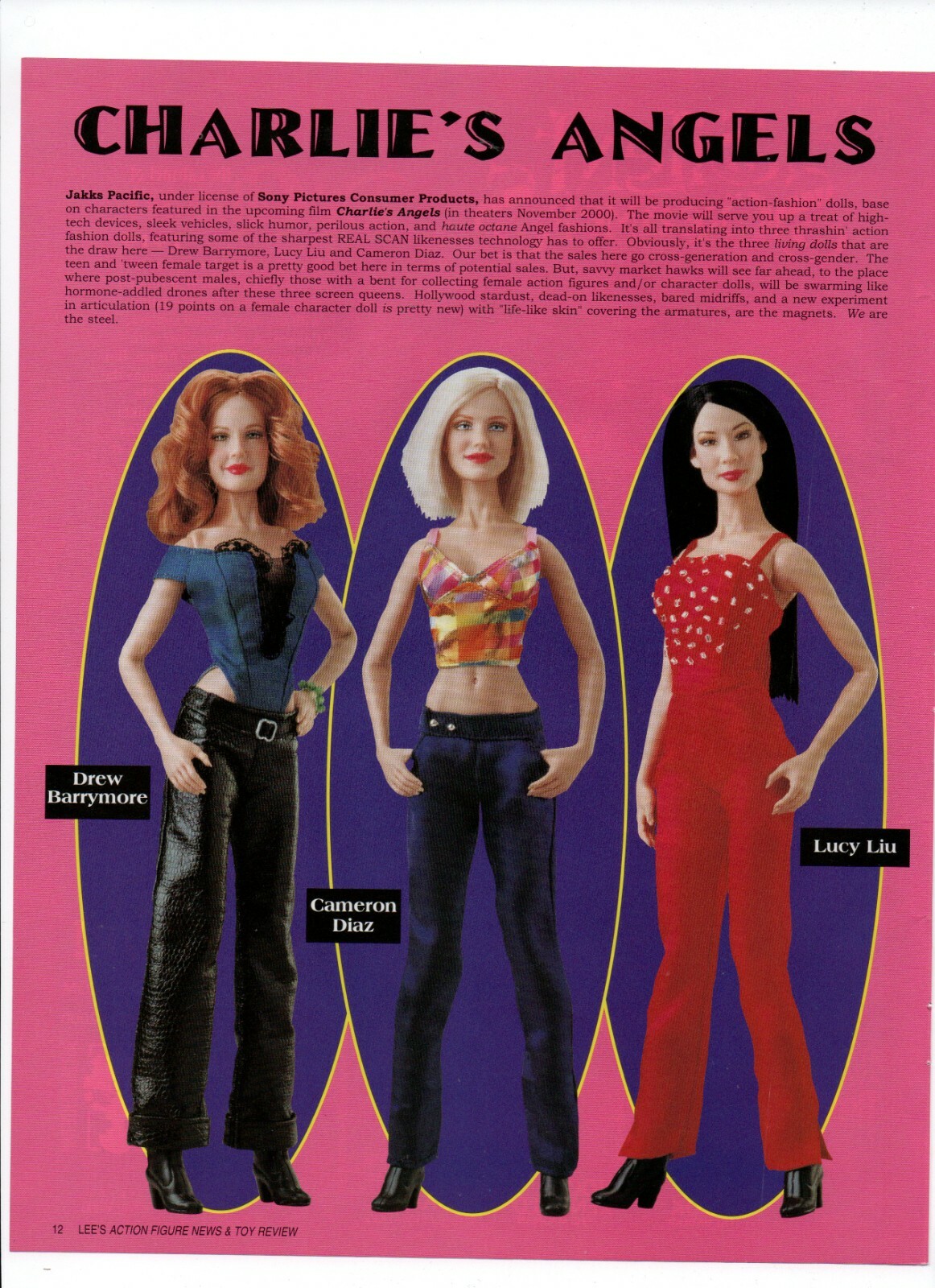 Charlie's Angels Doll Action Figures - 2000 Toys Print Ad Drew Cameron Lucy  Liu | eBay