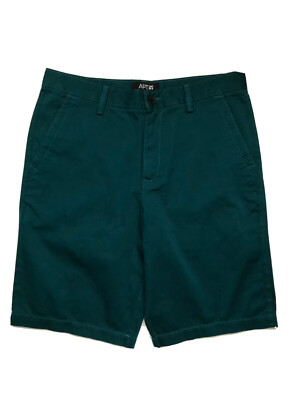 APT.9 Shorts Size 29  Waist Deep Teal 100% Cotton Pockets Flat Front Mens New