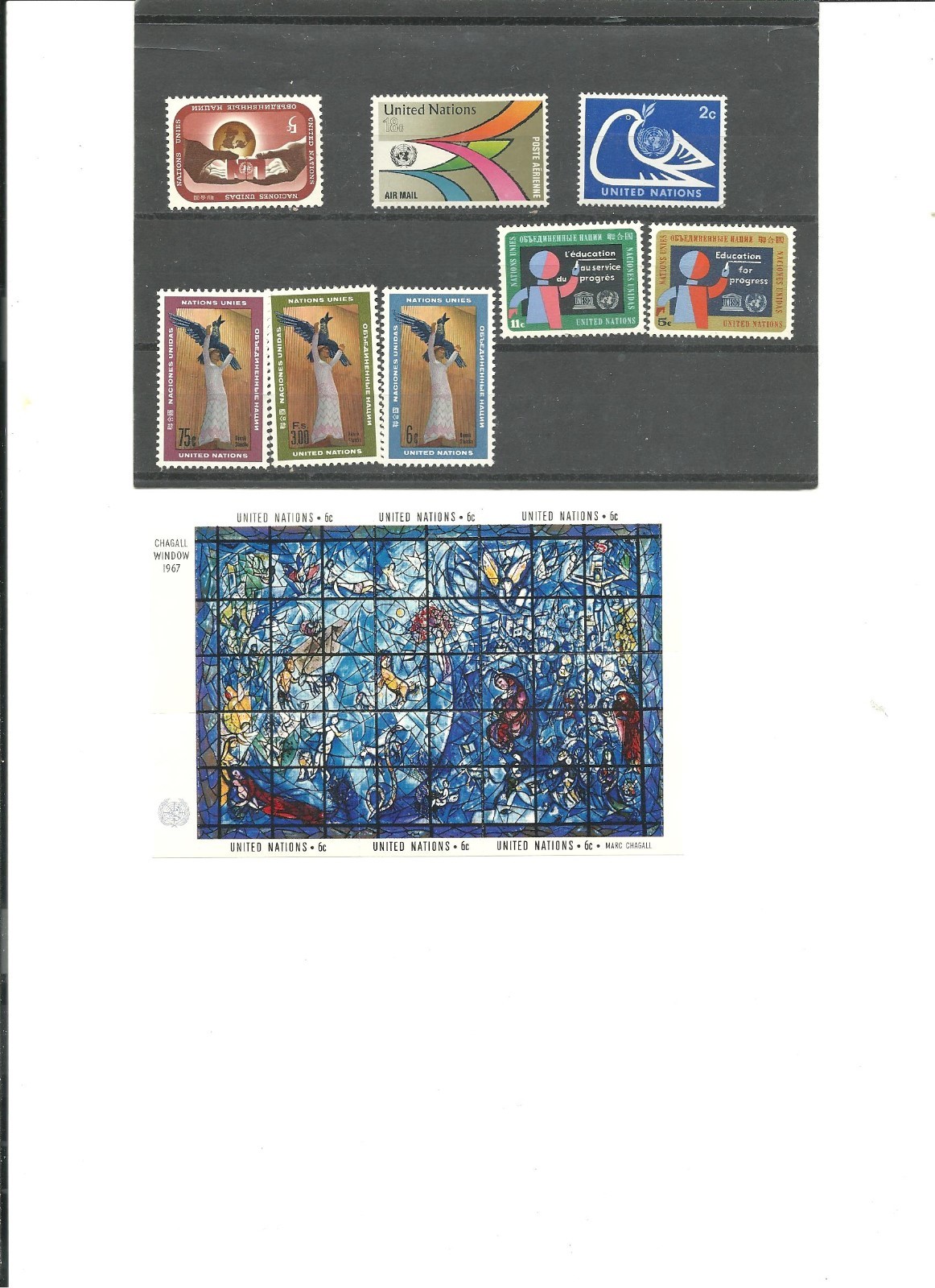 UNITED NATIONS, 45 DIFFERENT PLUS 1 SOUVENIR SHEET, MINT, NEVER-HINGED