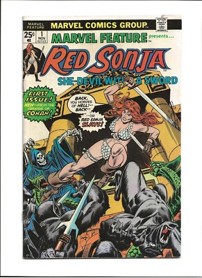 Marvel Feature #1 (Marvel Comics November 1975) Fine Red Sonja Solo