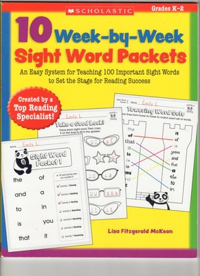 Scholastic Grade K-2 Week By Week Sight Word Packets & Now I Know My Sight Words