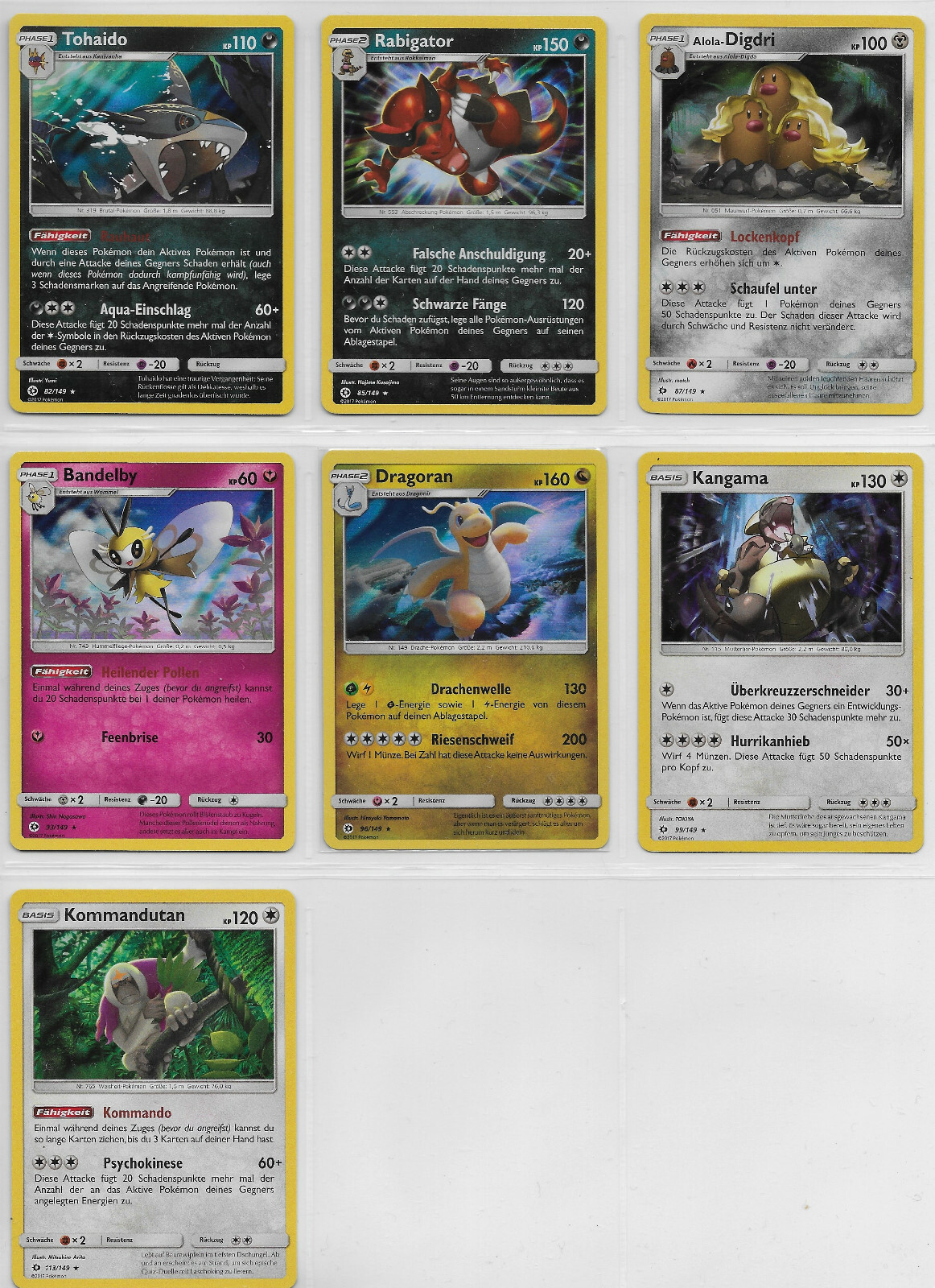 Lot - Pokemon Karten Sammlung - Sonne Mond 2017 - Komplett 1 bis 149 -DE- Mint