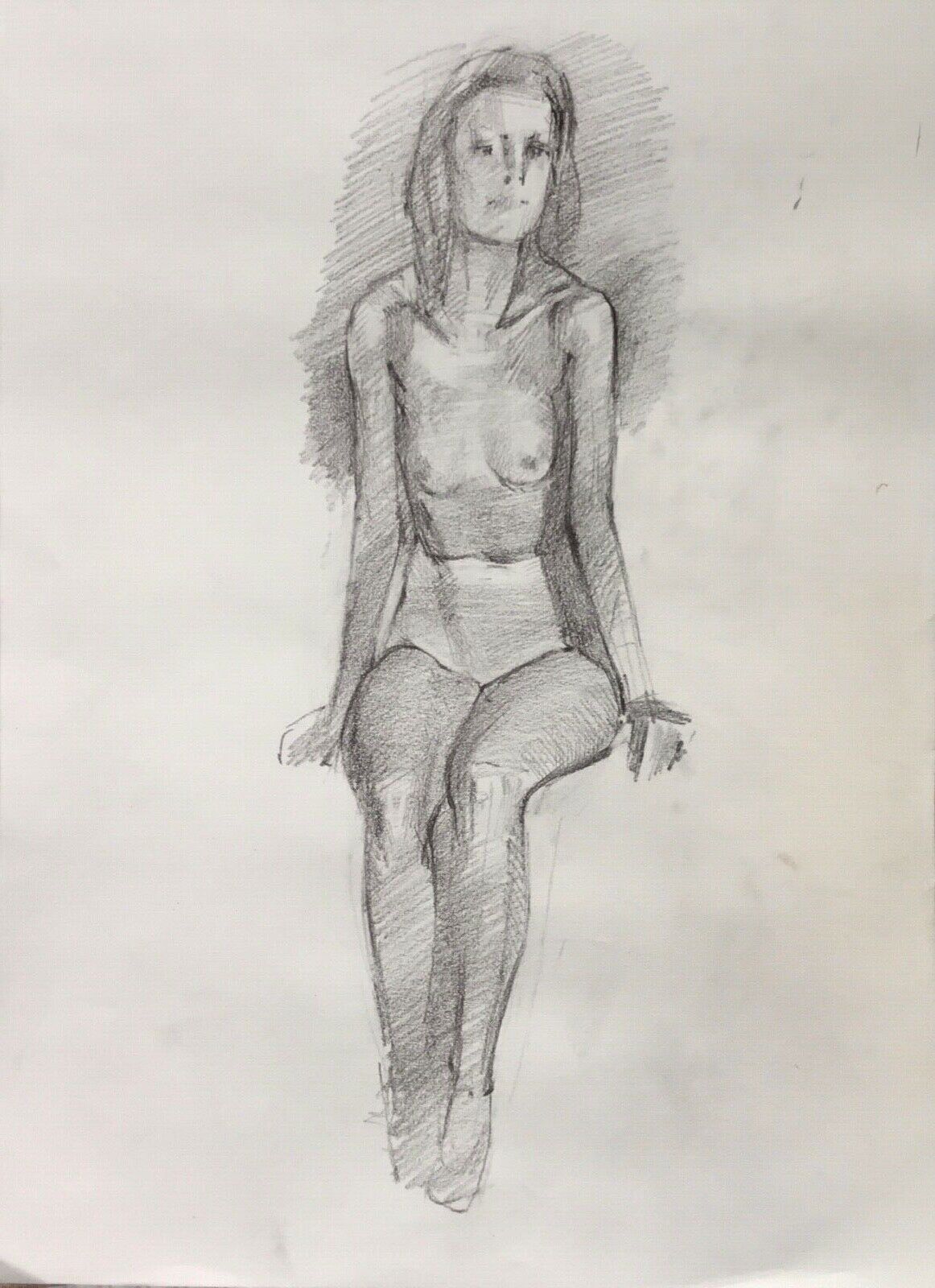 Original Nude drawing woman Nude girl Sketch Graphite pencil on paper by Lozovoy eBay