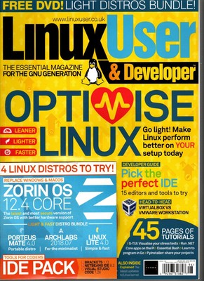 LINUX USER & DEVELOPER MAGAZINE,   OPTIMISE LINUX  ISSUE 196  W/ CD