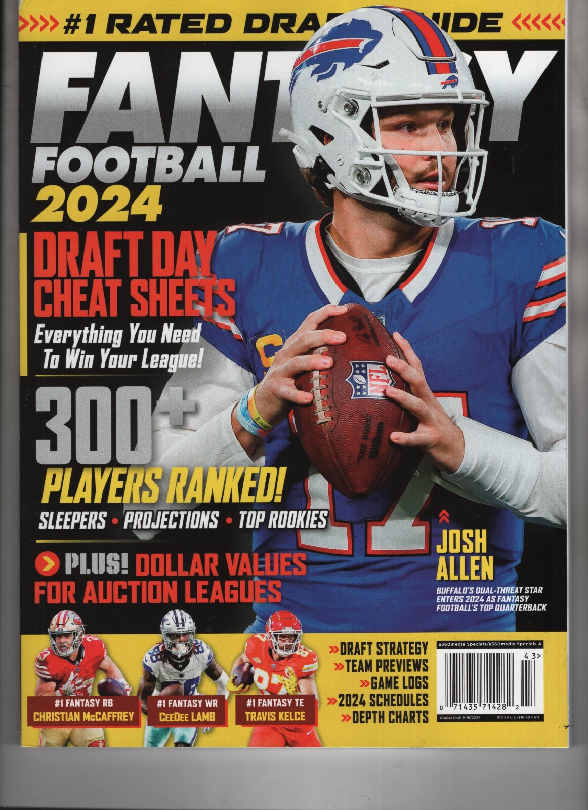 JOSH ALLEN BUFFALO BILLS A360 MEDIA 2024 FANTASY FOOTBALL