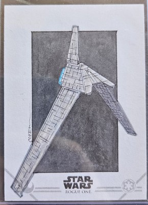 2016 Topps Star Wars Rogue One Krennic's Shuttle Roy Cover Original Sketch Card