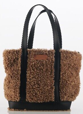 VANESSA BRUNO Cabas Large Faux Shearling Tote 14.5x10x6