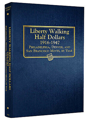 Whitman Blue Coin Album 9125 Liberty Walking Half Dollar 1916-1947 Book  50 cent