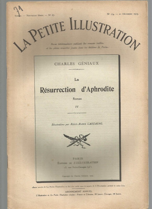 La Petite Illustration NÂ°174 - La Resurrection D'Aphrodite Roman De C. Geniaux 4