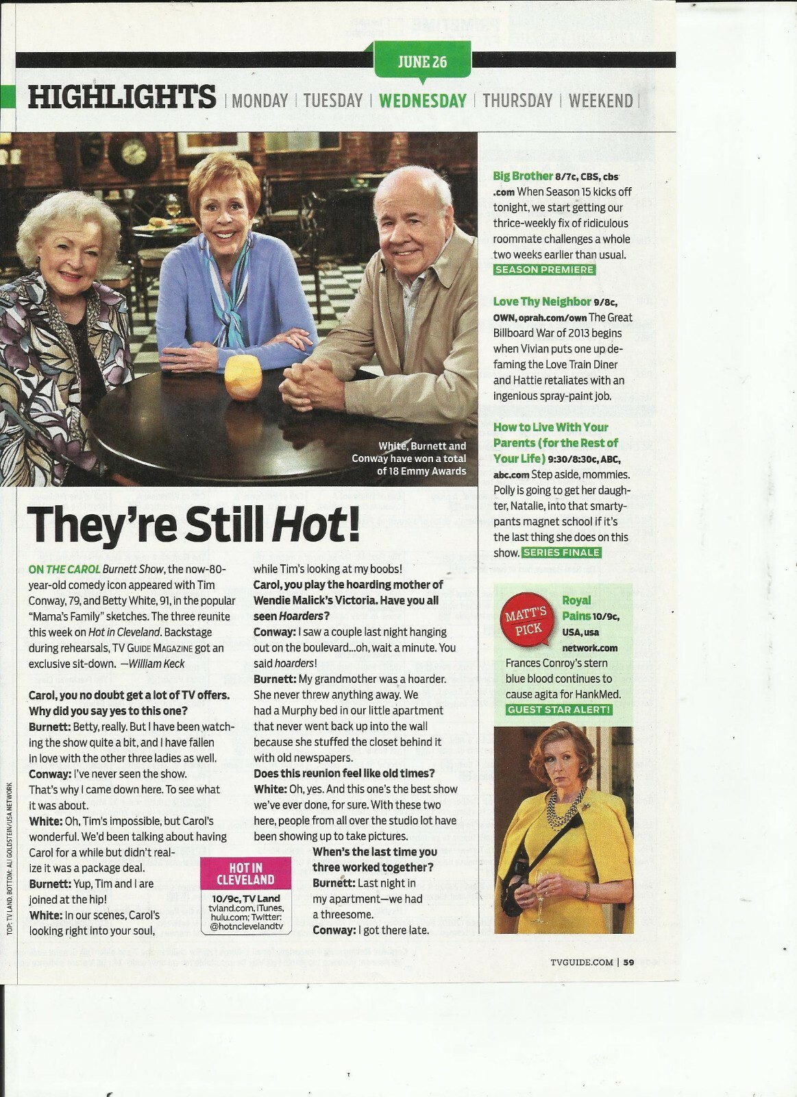 CAROL BURNETT MAGAZINE CLIPPINGS-LOT #1