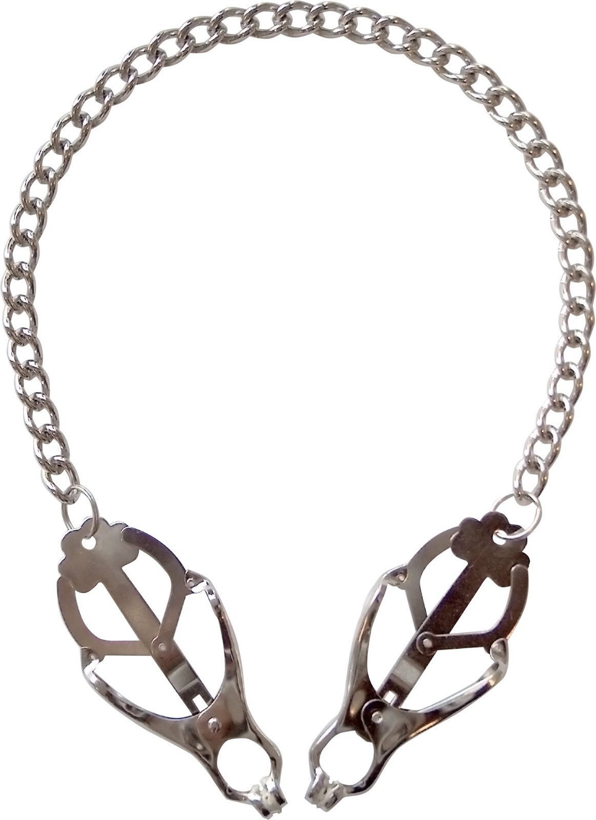 Japanese Clover Nipple Clamps w/Chain Breast/Clit Clips Fetish/Bondage Sex Toy!