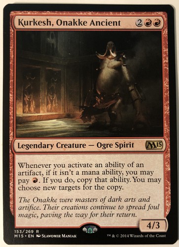 Kurkesh, Onakke Ancient 2x FOIL MTG M15 Core Set Rare MINT red Kurkesh, Onakke Ancient 2x FOIL MTG M15 Core Set Rare MINT red