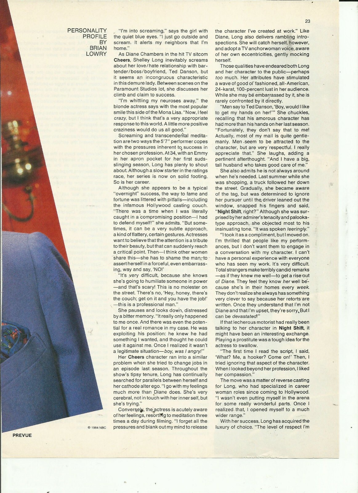 SHELLEY LONG MAGAZINE CLIPPINGS