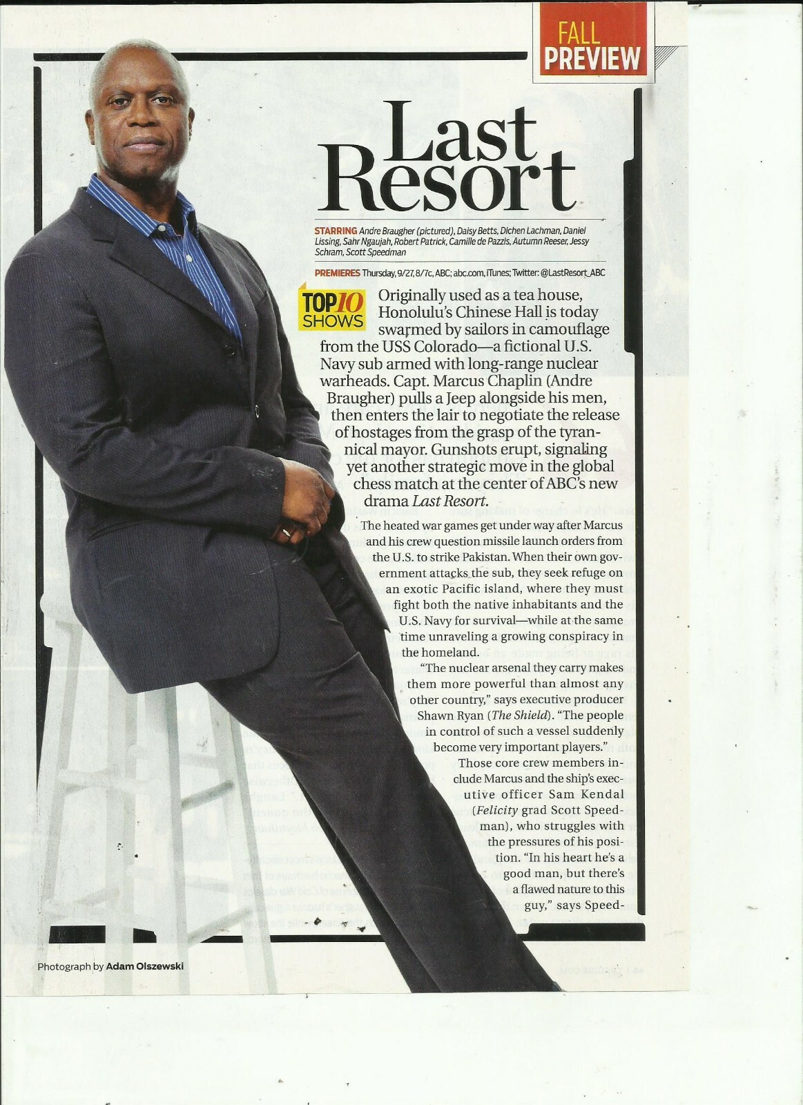 ANDRE BRAUGHER MAGAZINE CLIPPINGS