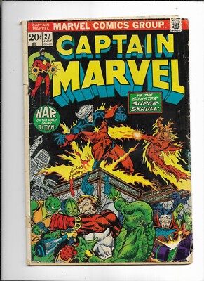 Captain Marvel #27 (Marvel 1973) Early Thanos Appearance Good