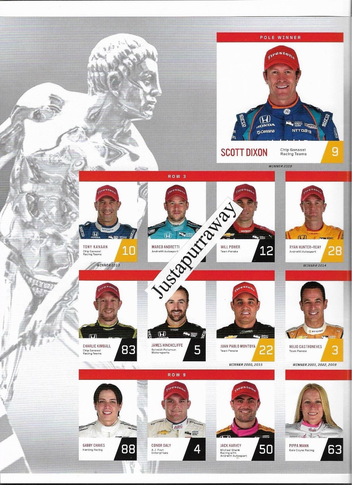 2017 INDIANAPOLIS  STARTING FIELD INDY