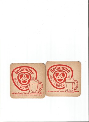 Lot Of 5 Ballantine Beer Coasters ''Newark, NJ 3 1/2'' #243  ''America's Finest