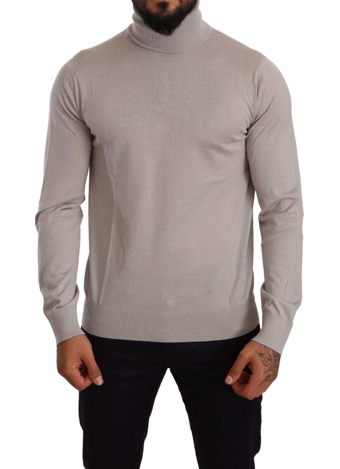 DOLCE & GABBANA Свитер Серый кашемировый пуловер с воротником IT50/US40/L Рекомендуемая розничная цена 1100 долларов США