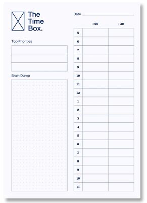 The Time Box Daily Time Management Planner - Time Blocking To Do List Plannin...