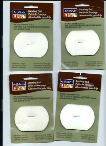 Lot of 4 New ArtMinds Sanding Pads (Dual Sided 1-100/220 Grit, 3-280/400 Grit)