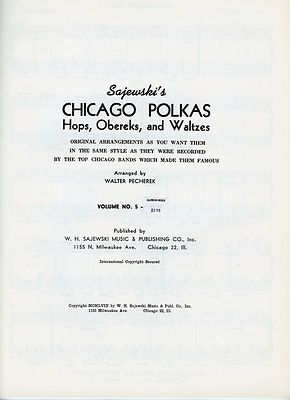 Chicago Polkas - Volume 5 - Bb Combo Book- Sajewski Publishers 1959