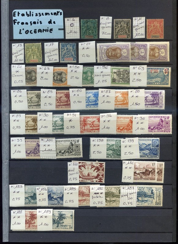 251124  Timbres France   Ets Francais Oceanie  (** Ou * Ou OblitÃ©RÃ©)