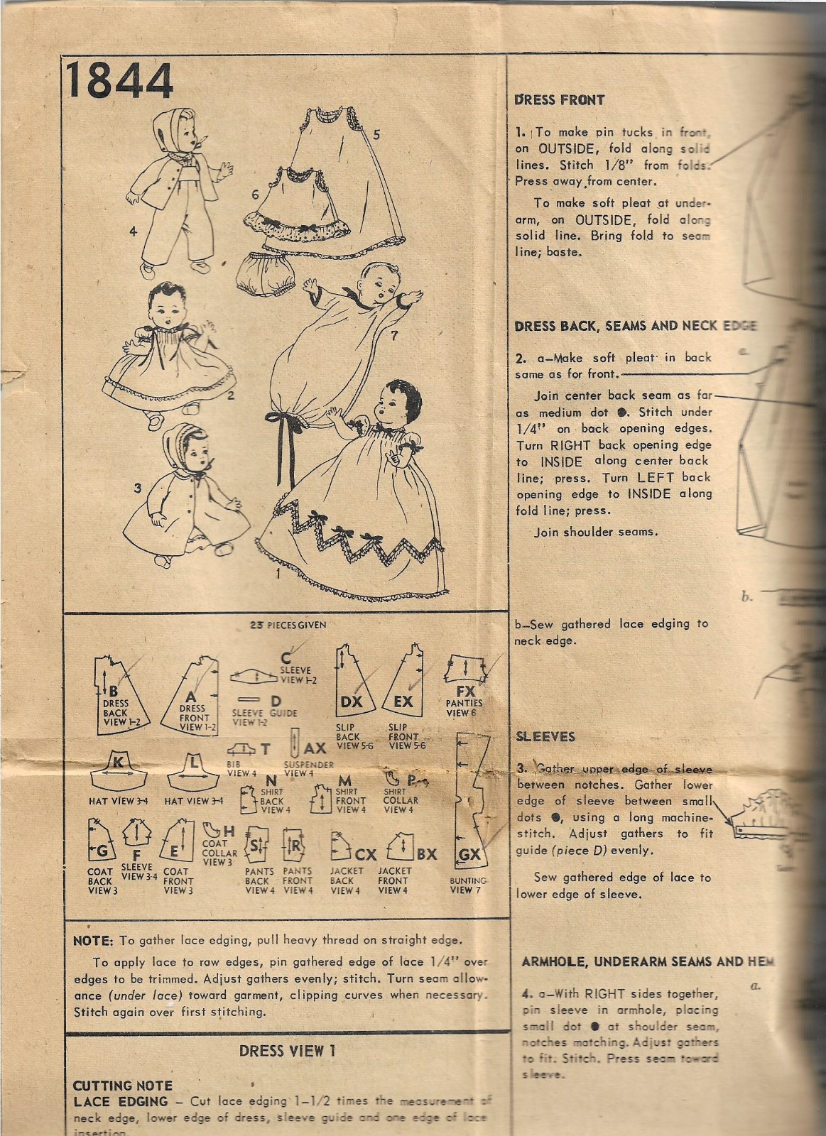 Baby Doll clothes 1956 parti pattern 20