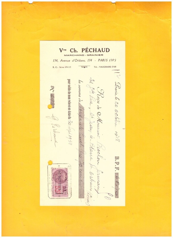 Paris (XivÂ°) Marchand Grainier / Graines De Semence 