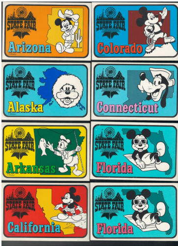 Disney US State Stickers Disneyland State Fair Event 1987 - You Pick