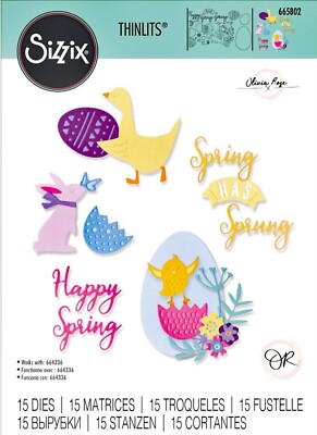 Sizzix Thinlits Spring Has Sprung 15pc set #665802 Retail $24.99 by Olivia Rose