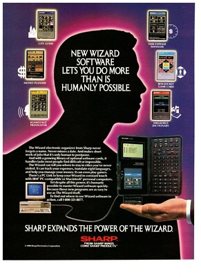 1990 Sharp Wizard Software All Purpose Vintage Print Advertisement