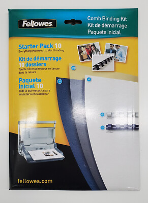 NEW IN BOX Fellowes Comb Binding Starter Kit - 10Pk FREE SHIPPING ASAP from MI!!