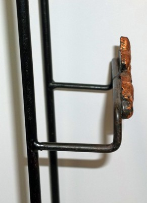 Ganz Metal Two Place Black with Copper Vertical Wall Plate Holder / Rack