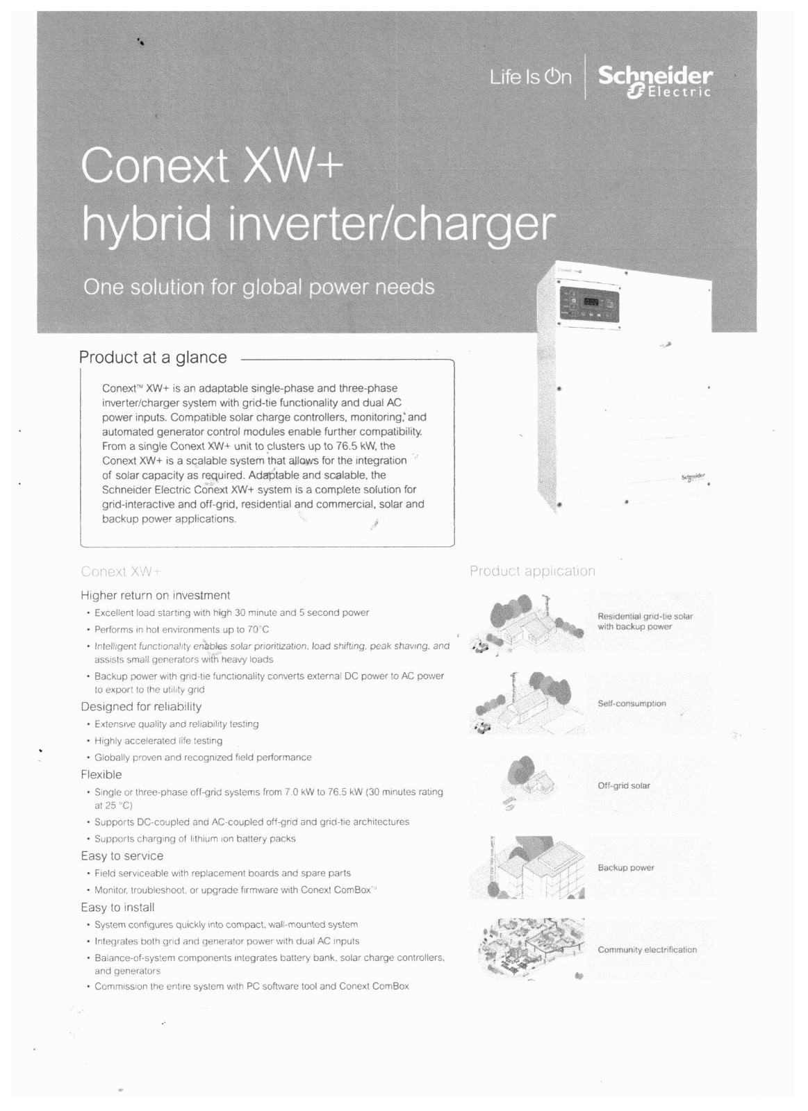 Schneider  Xantrex Solar System Kit includes Conext XW+ 6848 inverter & more