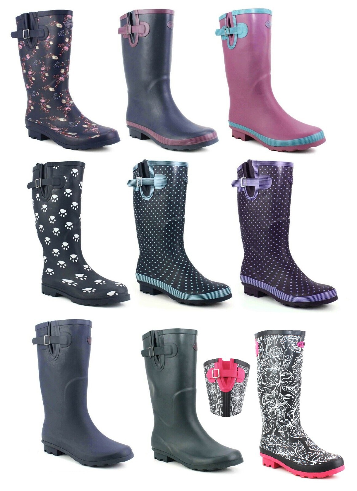 WOMENS LADIES EXTRA WIDE CALF MAX 46 CM WELLIES WATERPROOF RAIN WELLINGTON  BOOTS | eBay