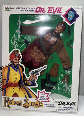 CAPTAIN ACTION 12'' Playing Mantis Dr. EVIL KABAI SINGH Uniform & Equipment NIB