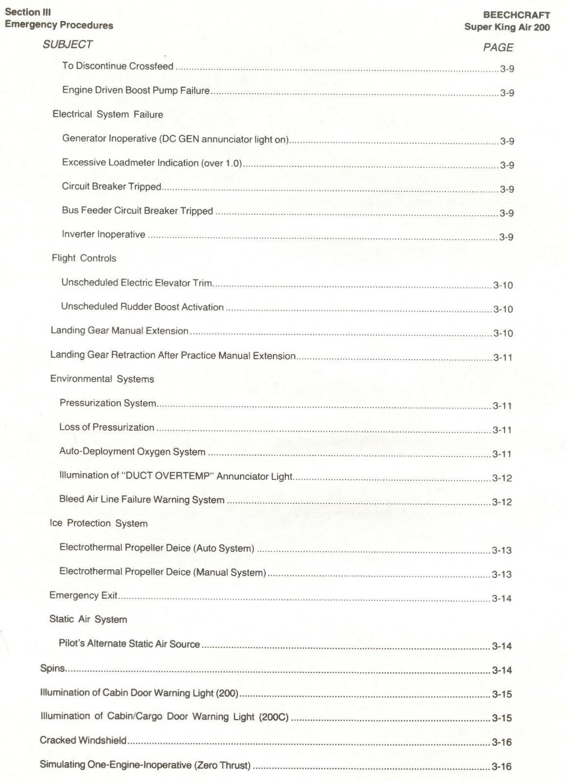 BEECHCRAFT PILOT'S OPERATING HANDBOOK SUPER KING AIR 200 & 200C by FLIGHT SAFETY
