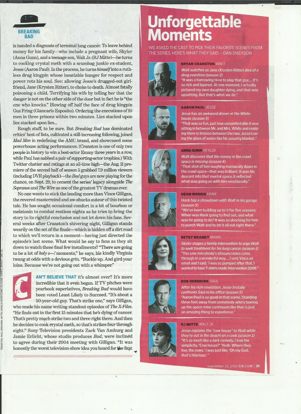 AARON PAUL MAGAZINE CLIPPINGS-LOT #1